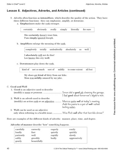 Editor in Chief Level 2 - ELA Grammar & Punctuation Workbook for Grades 6-8 - Picture 6 of 8