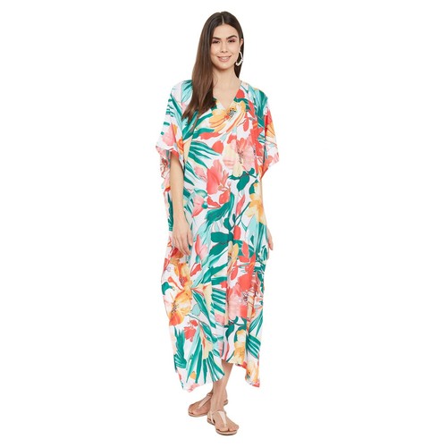 Women Kaftan Kimono Dress Summer Beach Wear Cover-Up Plus Size Long Maxi Dress - Picture 68 of 379