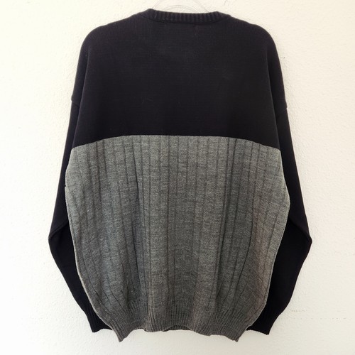 Suéter Para Hombre Pull Over Negro y Gris Estampado Fair Isle Acanalado Talla 2XL - Imagen 10 de 10