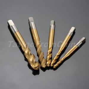Titanium Coated M3-M8 Taper Plug Spiral Tap Tapping Drill Deburr Countersink Bit Titanium Coated M3-M8 Taper Plug Spiral Tap Tapping Drill Deburr Countersink Bit