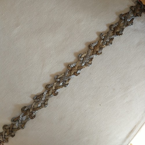 VTG Braided Gold Silver Brass Belt Metal Buckle TwoTone India Ethnic 1970s M 40" - Picture 7 of 12
