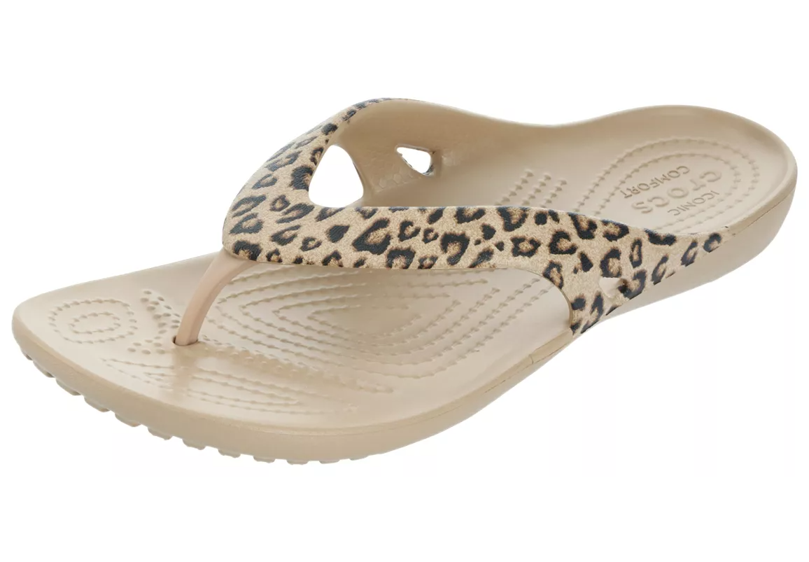 Crocs Kadee II Leopard Print Flip Flop Sandals Size 7 eBay