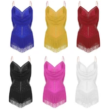 Women Dress ChaCha Bodysuit Tango Costume Rhythmic Dancewear Rumba Unitard Jazz