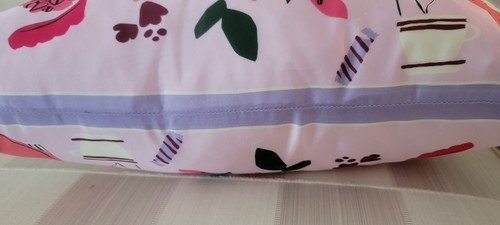 Kate Spade Colorful Cafe Scene Lavender Dot Dash Silk Blend 20x20 Pillow NWT  - Picture 8 of 11