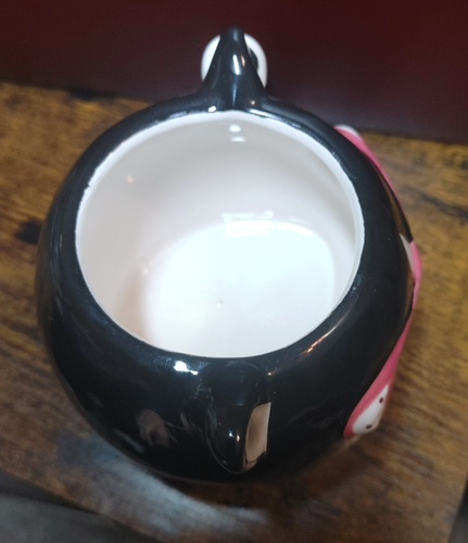 3D Cat Coffee Tea Cocoa Mug Black White Cat Kitten Face Pink Glasses Collar - Picture 5 of 6