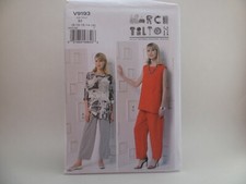 Vogue 9193 Marcy Tilton Loose Pullover Tunic, Tapered Pants Pattern Misses' 8-16