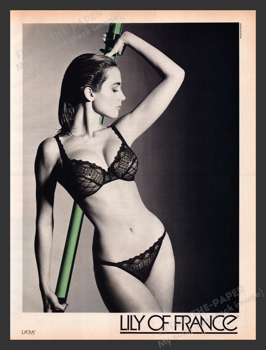 Lily of France Lingerie 1980s Print Advertisement 1987 Sexy Bra & Panty