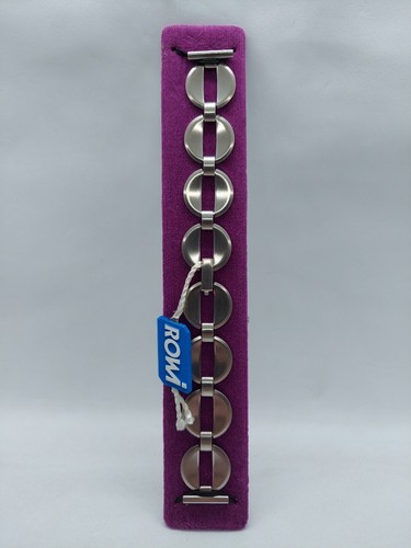 NOS Cinturino Orologio Vintage 16mm Chiusura Farfalla Acciaio Inox Inutilizzato Bracciale Rowi - Foto 1 di 6