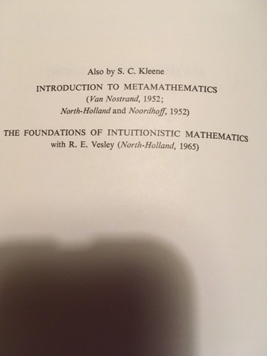MATHEMATICAL LOGIC By Stephen Cole Kleene - Hardcover 1967 - Picture 2 of 11