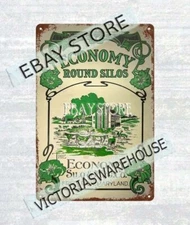 1928 Economy Round Silo Farm Farming metal tin sign decorative home decor