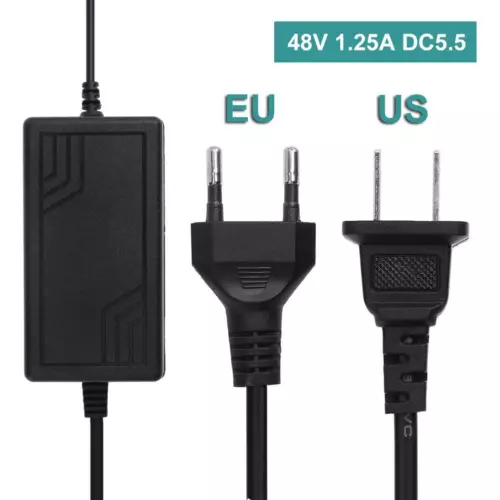 48V 1.25A DC5.5x2.1 Power Supply Adapter for 360POE POE Switch