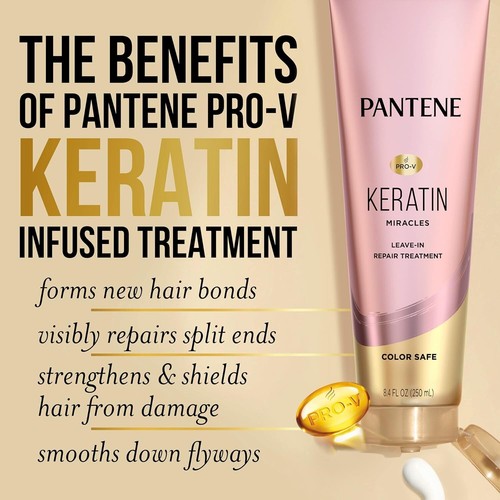Pantene Keratin Leave-In Conditioner, Protein Treatment, with Argan Oil, Repairs - Bild 2 von 4