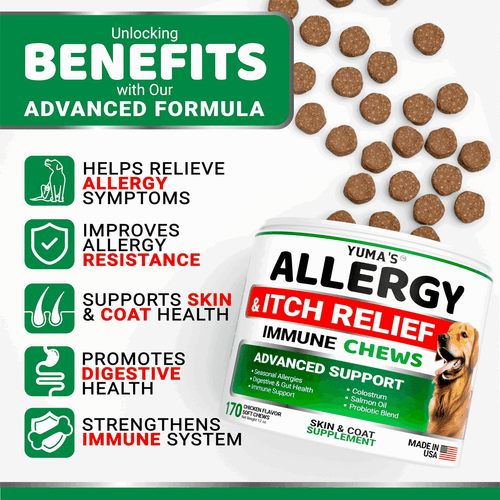 Dog Allergy Relief Chews Dog Itching Skin Relief Treatment Pills 170 Treats - Picture 2 of 6