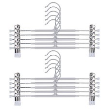  20 Metal Pants Hangers with Clips Adjustable Jeans/Skirt Hangers for Women Men
