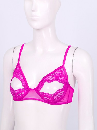 Womens Open Cup Bra Cupless Lingerie Lace Bustier Nipple Split Tops Clubwear UK - Picture 65 of 71