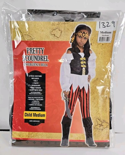 Pretty Scoundrel Pirate Kids Halloween Dress up Costume (Child Medium 8-10) - 第 1/4 張圖片