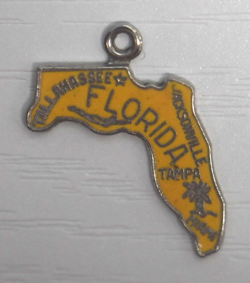 Florida State Charm Antiqued Sterling Silver Florida State Charm Antiqued Sterling Silver