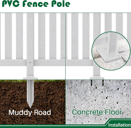 32-Inch Post: Scallop Fence PVC Column Accessories for Animals and Yard - Picture 3 of 7