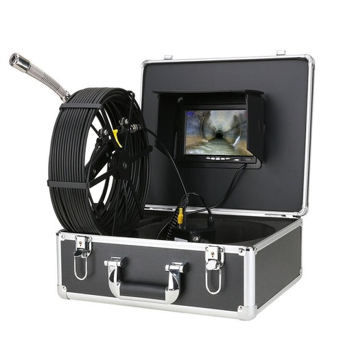 7" LCD Sewer Drain Pipe Inspection Video Camera 16GB SD DVR Industrial Endoscope - Picture 2 of 13