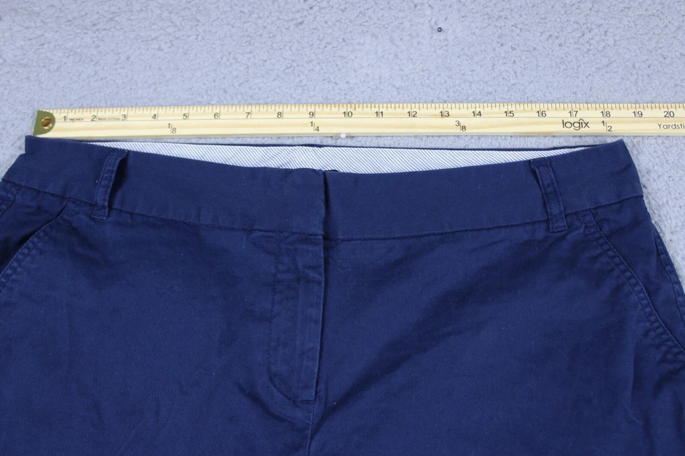 Pantalones Cortos Roz Ali Para Mujer 14 Azul Tiro Medio Chino Frente Plano Informales Caminar Al Aire Libre Foto 2 de 4
