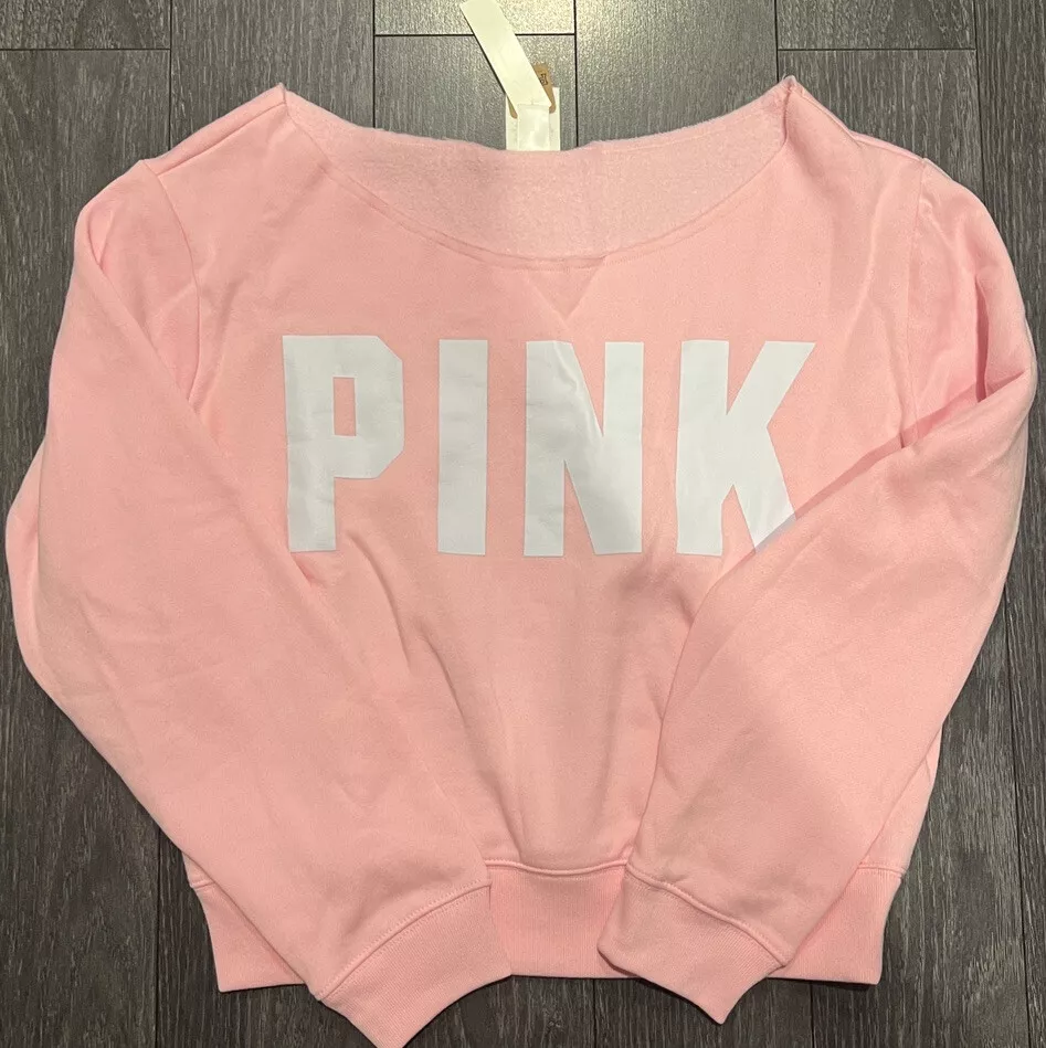 Baby Pink Off Shoulder Sweatshirt, Tops