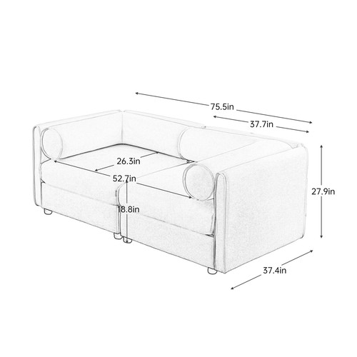 Modular Sectional Sofa Chenille Couch with Storage w/O Ottoman for Living Room - Picture 194 of 251