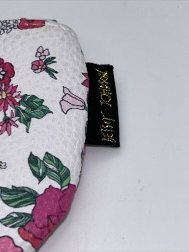 Betsy Johnson Zip Eyeglass Cosmetic Case Pink Floral Leather (?) - Picture 2 of 4