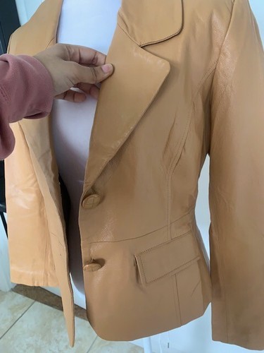 Pre-Owned Metrostyle Womens Jacket Leather Classic Buttons Pockets Lined Size 8 - Picture 6 of 16