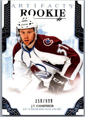 17-18 UPPER DECK ARTIFACTS ROOKIE - J.T. COMPHER RC /999 #166 COLORADO AVALANCHE - Picture 1 of 2