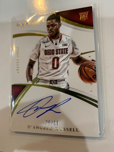 2015-16 PANINI IMMACULATE DRAFT D’ANGELO RUSSELL RC ON CARD AUTO /99 OHIO STATE - Picture 4 of 4