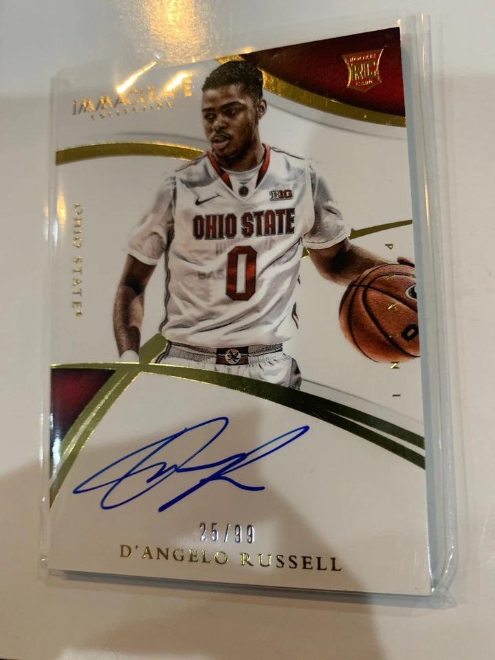 2015-16 PANINI IMMACULATE DRAFT D’ANGELO RUSSELL RC ON CARD AUTO /99 OHIO STATE - Image 4 of 4