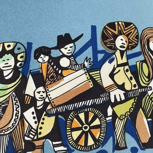 Amram Ebgi Procession Numbered Lithograph in Color Vintage Hand Signed 19x7 - Picture 12 of 18