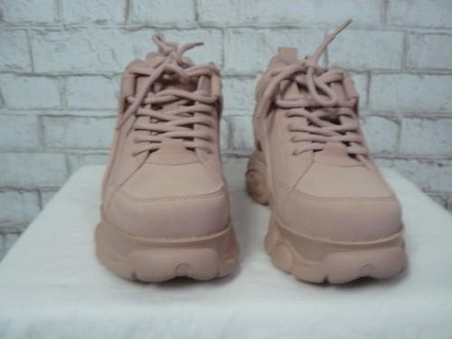 Buffalo London Nubuck Leather Look Pink CLD Corin UK 6 Platform Sneaker 8.5 B837 - Picture 3 of 9