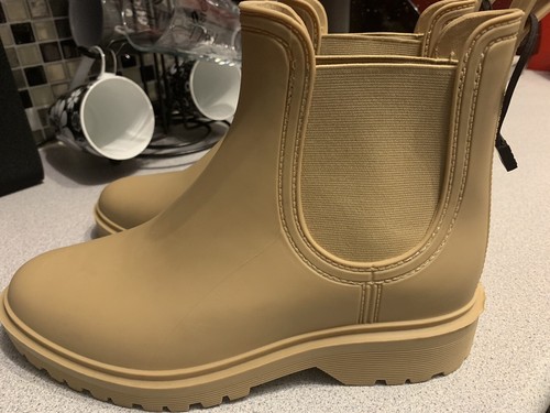 ZARA CAMEL BRAUN REGEN STIEFELETTEN NEU GRÖSSE UK 7 EU 40 GUMMISTIEFEL - Bild 3 von 9