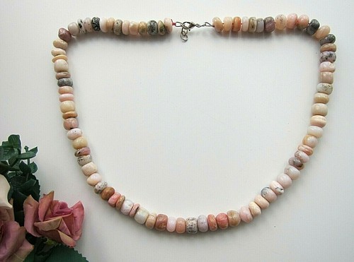 Natural Pink Australian Opal Free-form Beads Necklace. - Picture 28 of 57