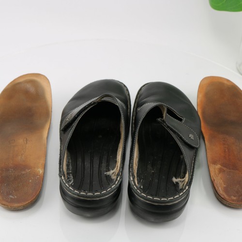 Finn bequeme Stanford Mary Jane Damen-Pantolette Größe 8 schwarz Leder-Pantolette Clog-Schuh - Bild 10 von 12
