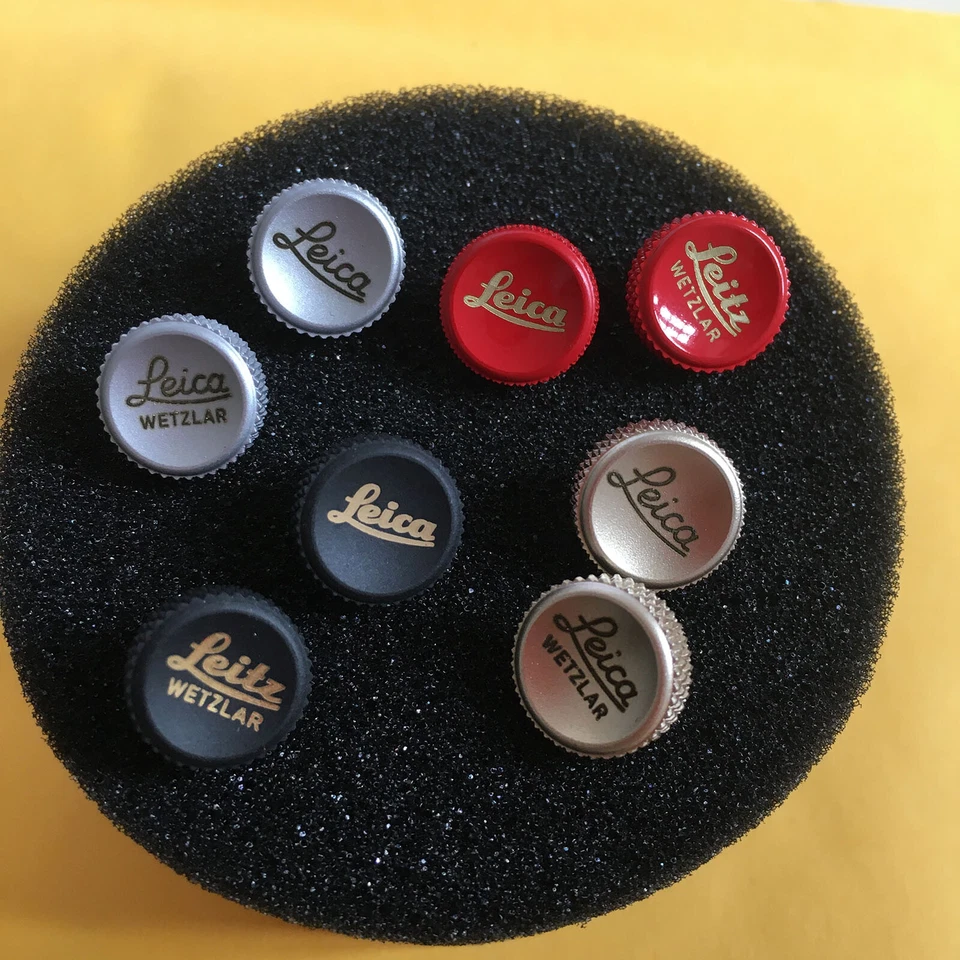 Concave Soft Shutter Release Buttons Red Gold Silver Black for Leica, 11mm, 4pcs - Image 2 of 4