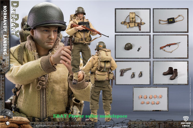 その他 Crazy Figure SERGANT NORMANDY LANDING Crazy Figure 1:12 WWII US Rangers Normandy Landing Eight