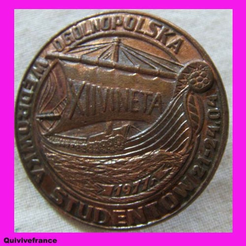 BG1169 - INSIGNE BADGE 12° VOYAGE NATIONAL DES ETUDIANTS 1977 POLOGNE - Picture 1 of 2