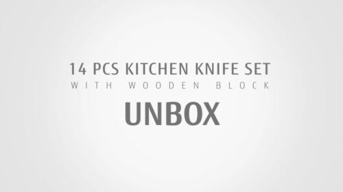 14PCS Kitchen Knife Block Set High Carbon Stainless Steel Cutlery w/ Sharpener - Video 1 of 1
