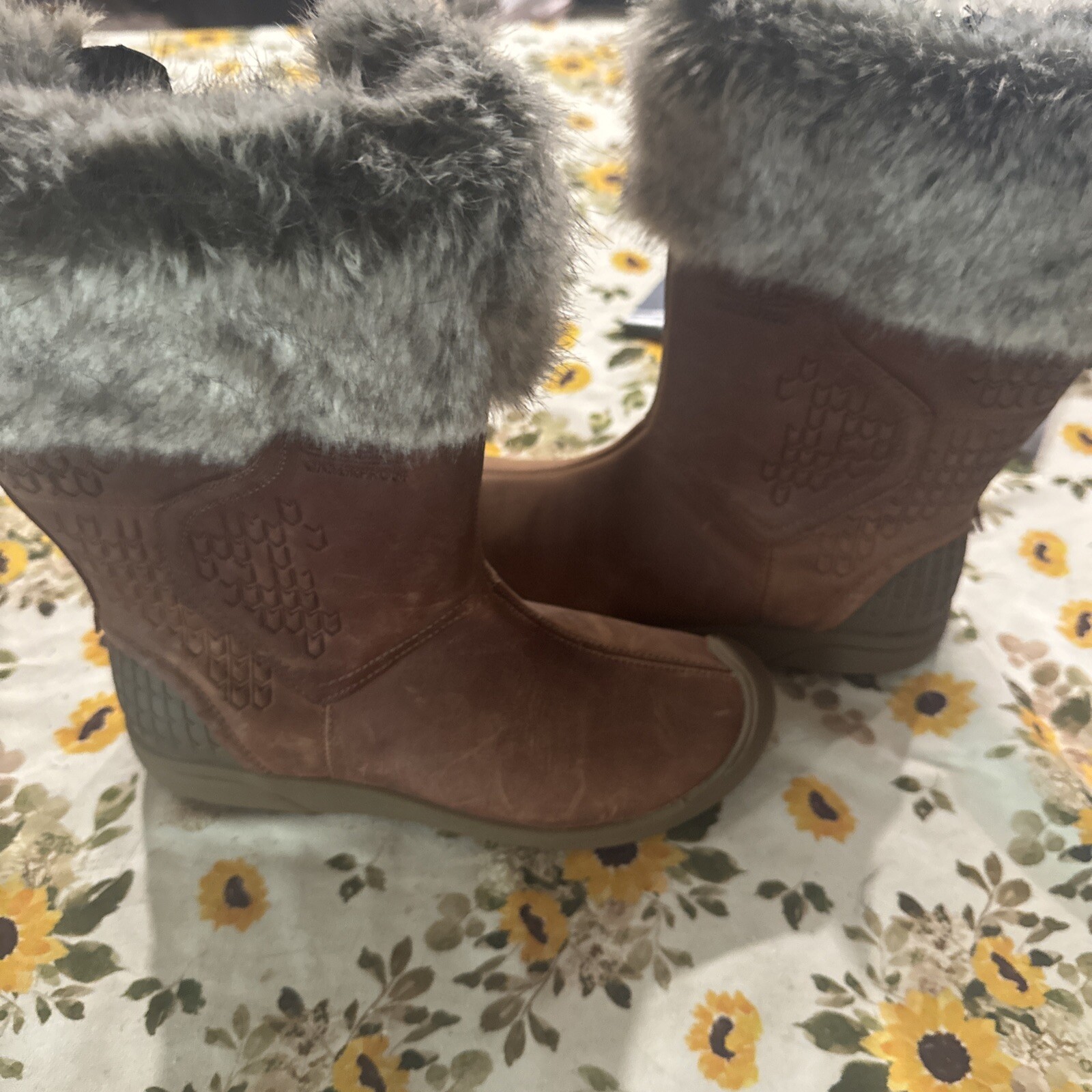 Stivali impermeabili KEEN donna 8 Fremont zip laterale marrone Cordoba pelliccia sintetica isolati