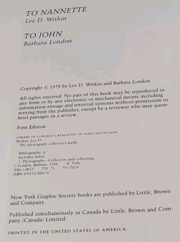 The PHOTOGRAPH COLLECTOR'S GUIDE 1979 FIRST EDITION HARDCOVER BY Witkin & London - Picture 5 of 5
