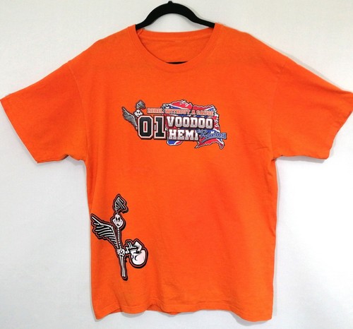 01 Voodoo Hemi Racing Rebel Without A cause T-Shirt Orange Größe L