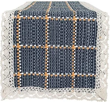 Coogert Farmhouse Macrame Table Runner Table Runner 90 inches Long with Lace