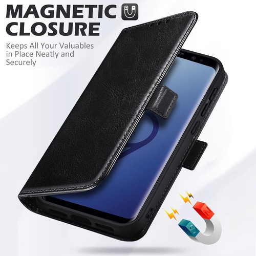 For Samsung Galaxy S9/S9+/S9 Plus Leather Case Cover / Privacy Screen Protector - Picture 13 of 45