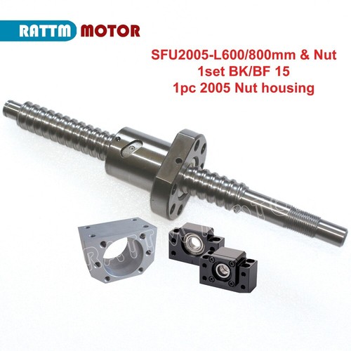 【EU】CNC Part Kit SFU2005 Ball screw 500 600 800 1000mm +BK BF15 + Nut + Housing - Bild 1 von 8