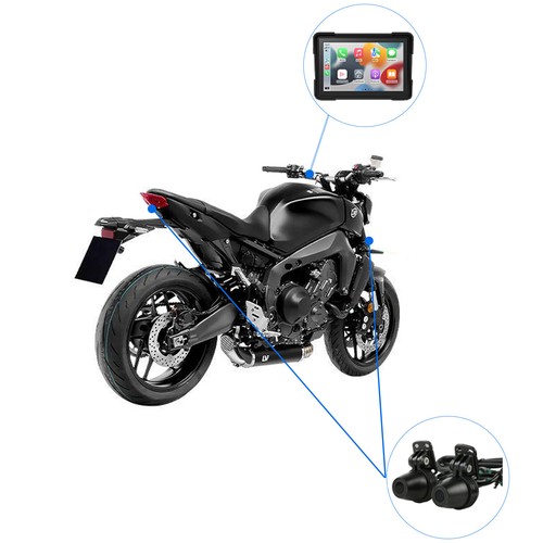 5" Portable Navigator GPS Waterproof Motorcycle Touch w/ Front/Rear Cam Wireless - Picture 9 of 22