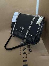 NWT Coach Klare 90400 Snake Embossed Leather Crossbody Purse Bag Graphite Black