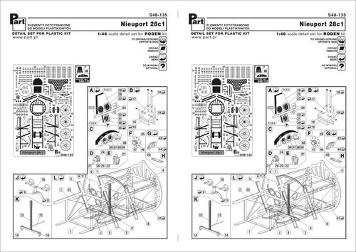 Part S48-135 1/48 Nieuport 28c1 (Roden) - Imagen 2 de 3