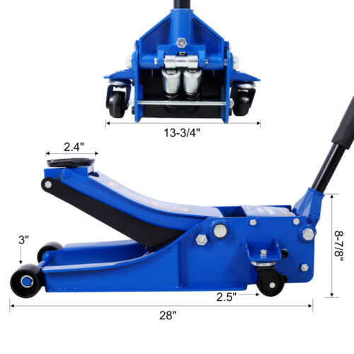 Service chariot hydraulique profil bas 4 tonnes/cric officiel de sol capacité 8000 lbs bleu